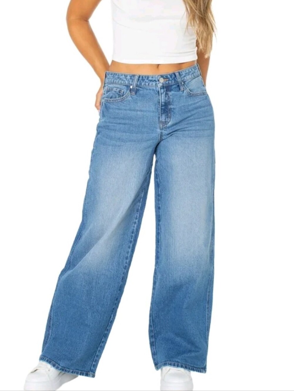 Celebrity Pink Wide-Leg High-Rise Jeans in Light Blue Size 5/27 NWT